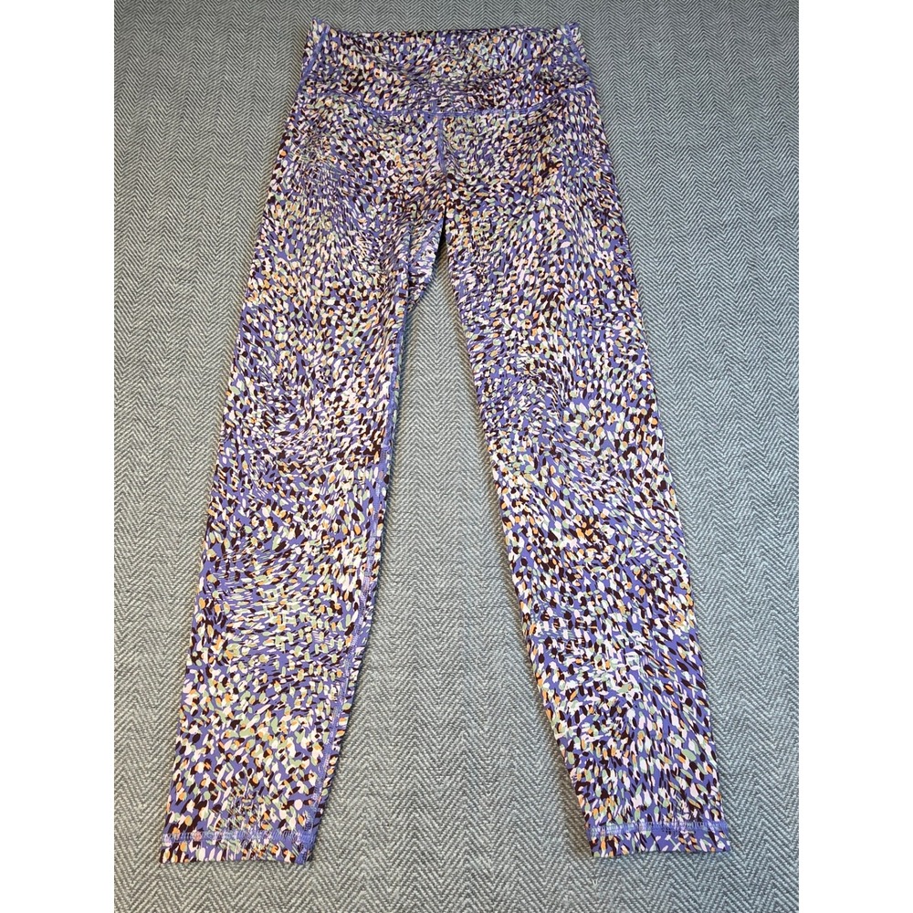 Old Navy Active PowerPress High Rise Leggings Purple Abstract Leopard Print M